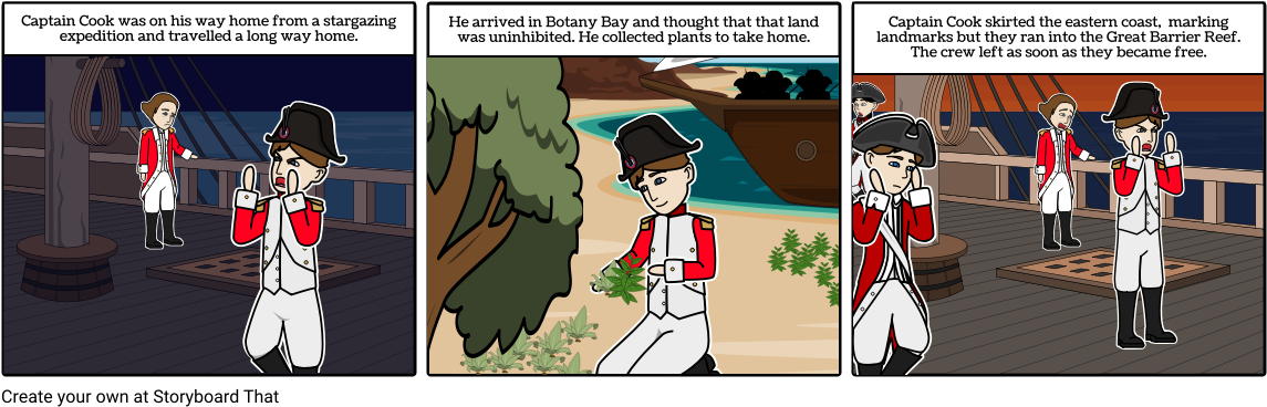 Australia's Discovery - Cartoon (1164x385), Png Download