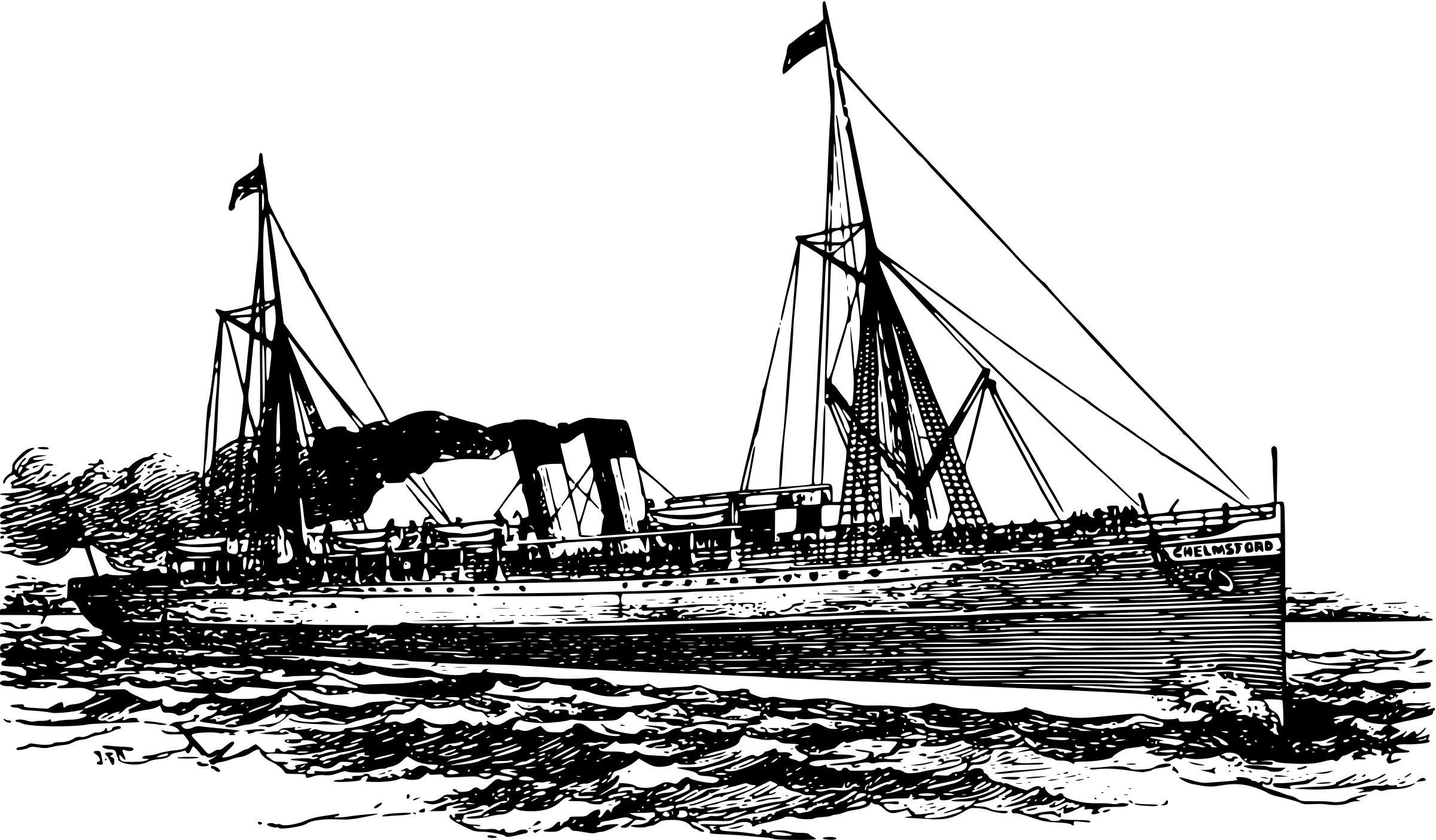 This Free Icons Png Design Of Steam Ship (2400x1405), Png Download