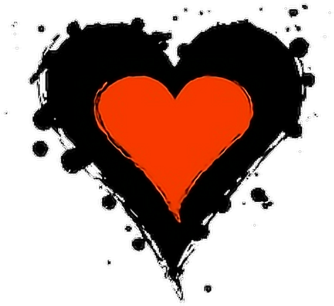 Hearts Heart Backgrounds Background Grunge Grungeeffect - Corazon Negro Y Azul (520x514), Png Download