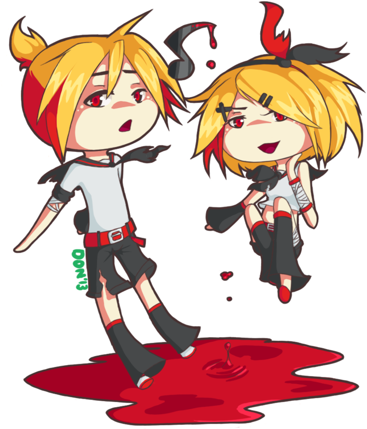 Monty1st Kagamine Zin And Zen Bydarkneseofnightmares - Kowaretane Zin And Zen (1024x955), Png Download