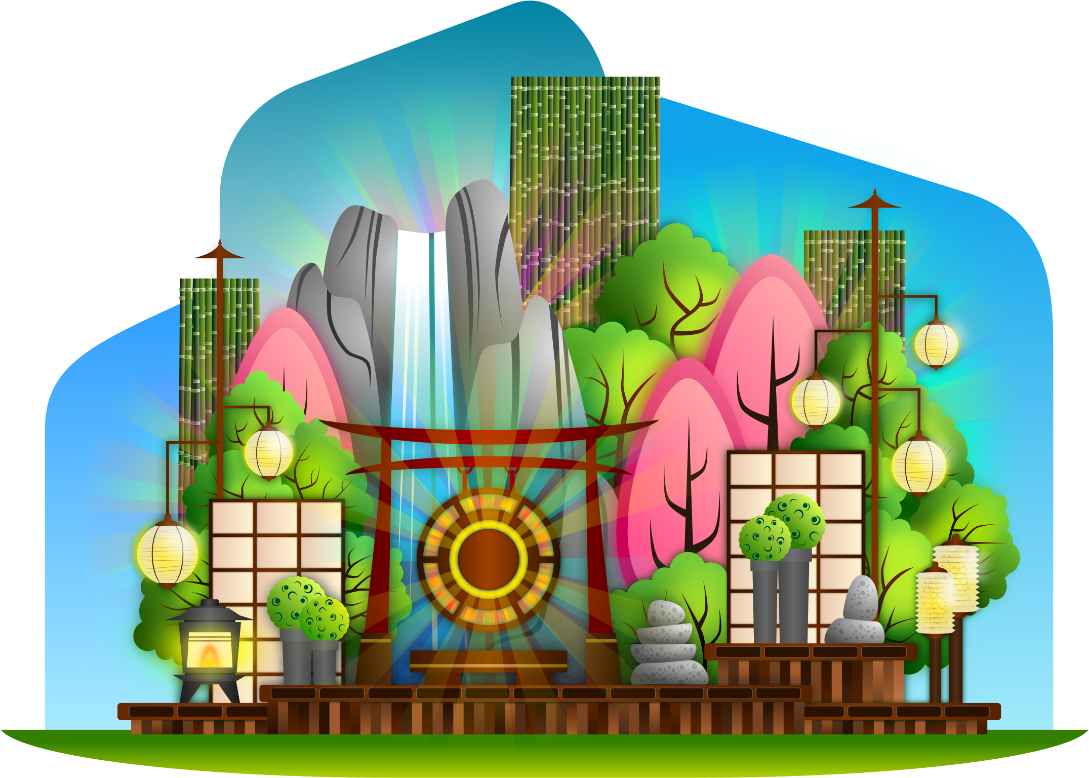 This Free Icons Png Design Of Zen Garden (2400x1657), Png Download