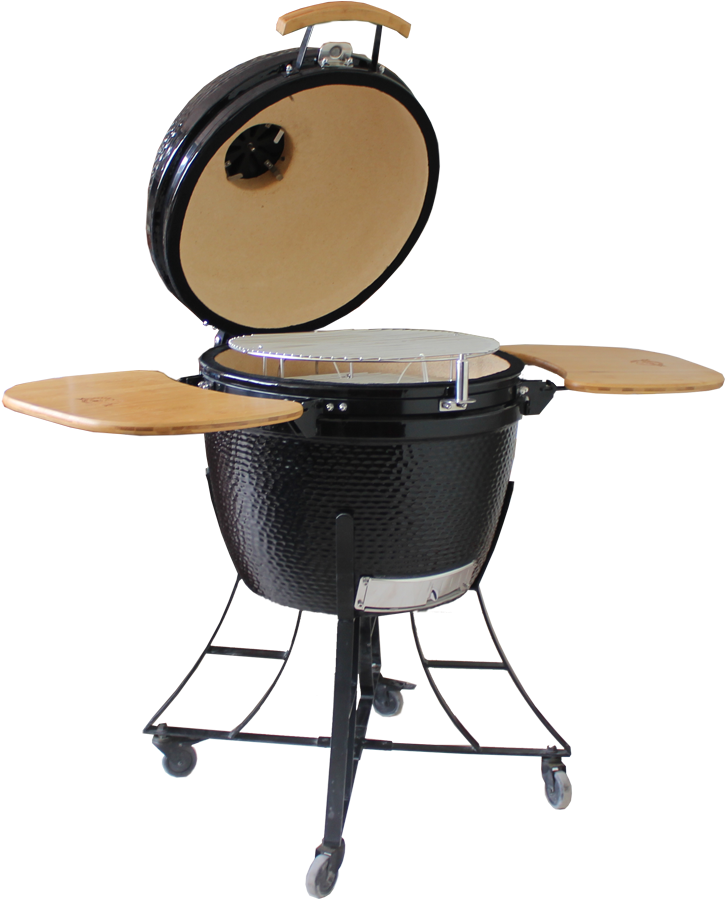 Large Outdoor Auplex Kamado 21 24 29 Inch With Bamboo - Barbecue Grill (1000x1000), Png Download