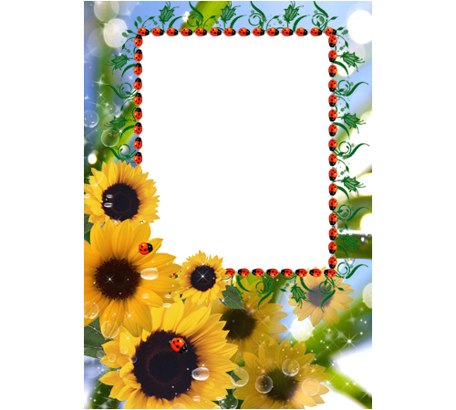 Marcos Para Fotos Con Girasoles (500x450), Png Download