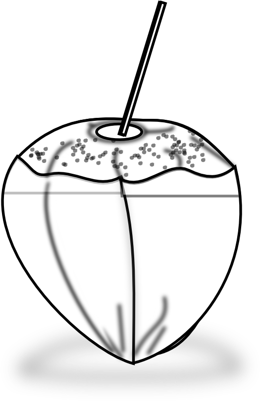 Food Corner Black And White Vector - Coconut Images Clip Art Black And White (999x999), Png Download