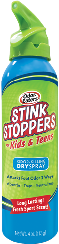 Odor-eaters Stink Stoppers Spray - Odor-eaters Stink Stoppers Dry Spray For Kids & (269x516), Png Download