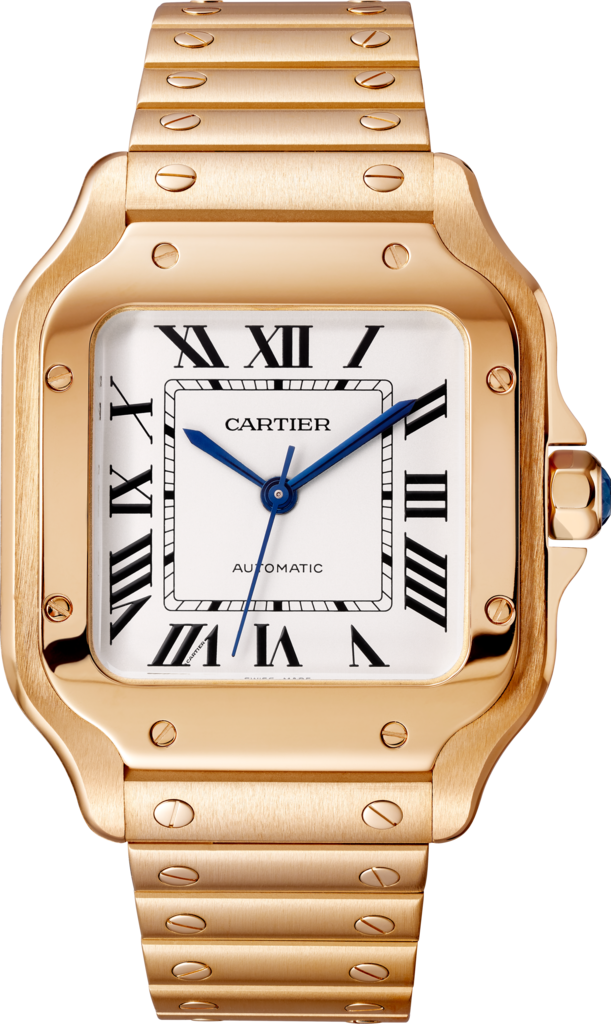Santos De Cartier Watchmedium Model, Automatic, Pink - Santos De Cartier (611x1024), Png Download