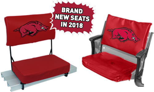 Seats - Fanmats Arkansas Razorbacks Collegiate Charcoal Head (500x300), Png Download