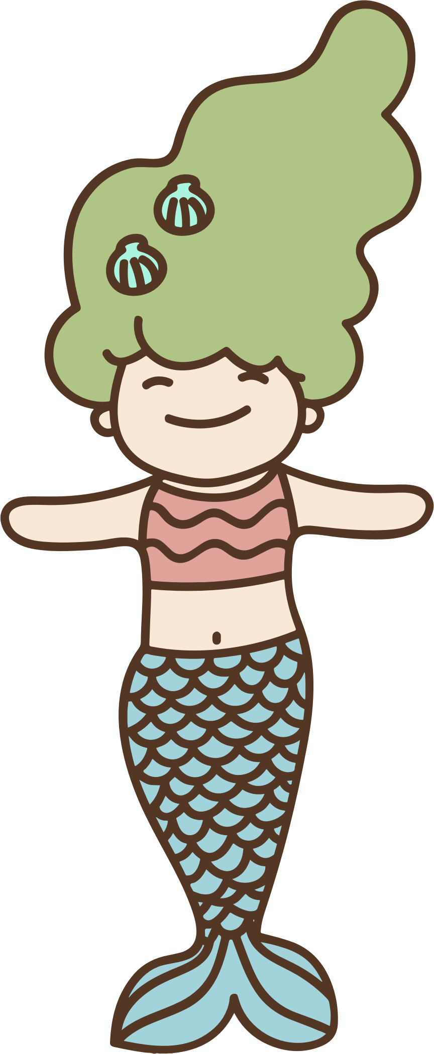 Big Image - วาด รูป นาง เงือก ง่ายๆ (864x2100), Png Download