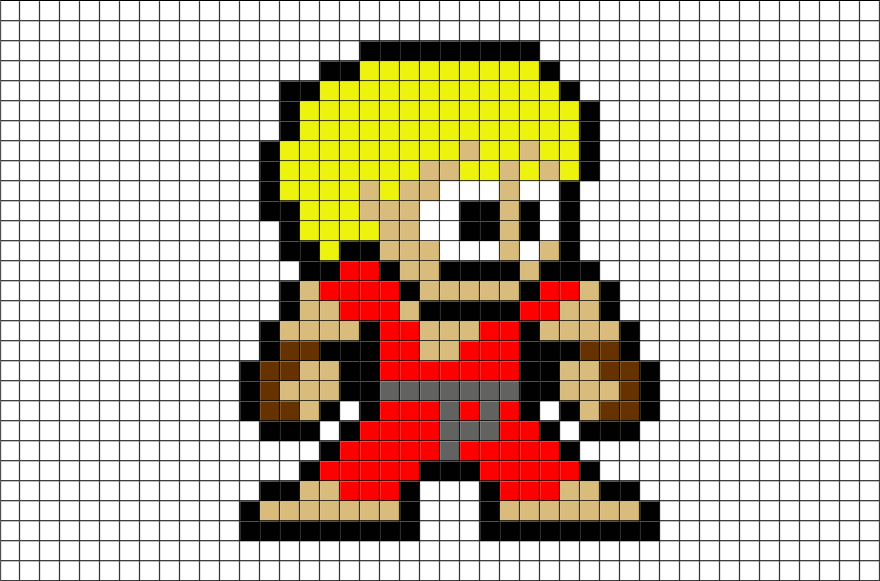 Pixel Art Street Fighter (880x581), Png Download
