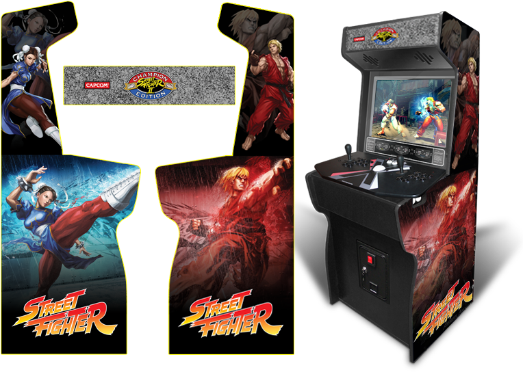 Street Fighter Chun Li Vs Ken - Arcade Street Fighter Vinyl (800x552), Png Download