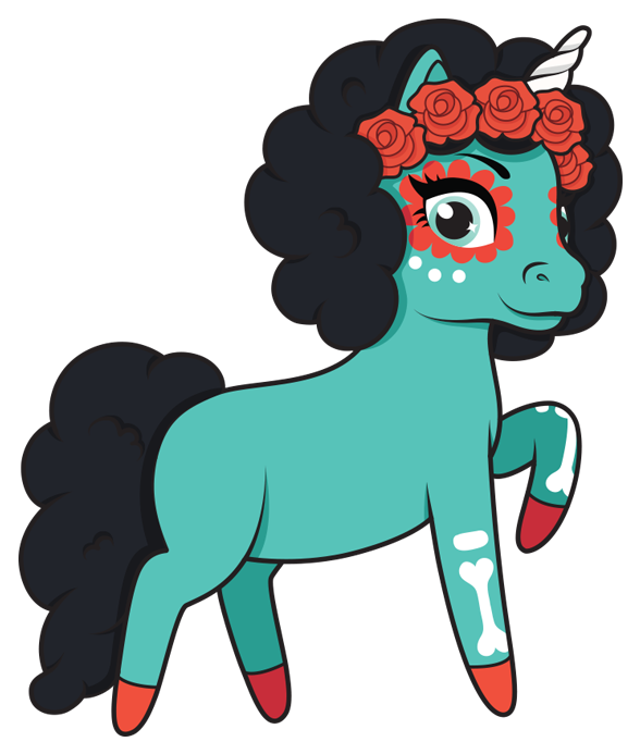 Kawaiisqueezies Unicorns Hires Dayofthedead - Unicorn (900x701), Png Download