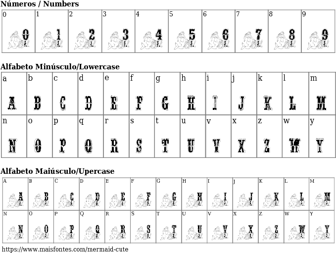 Font Details Mermaid Cute - Font (689x640), Png Download