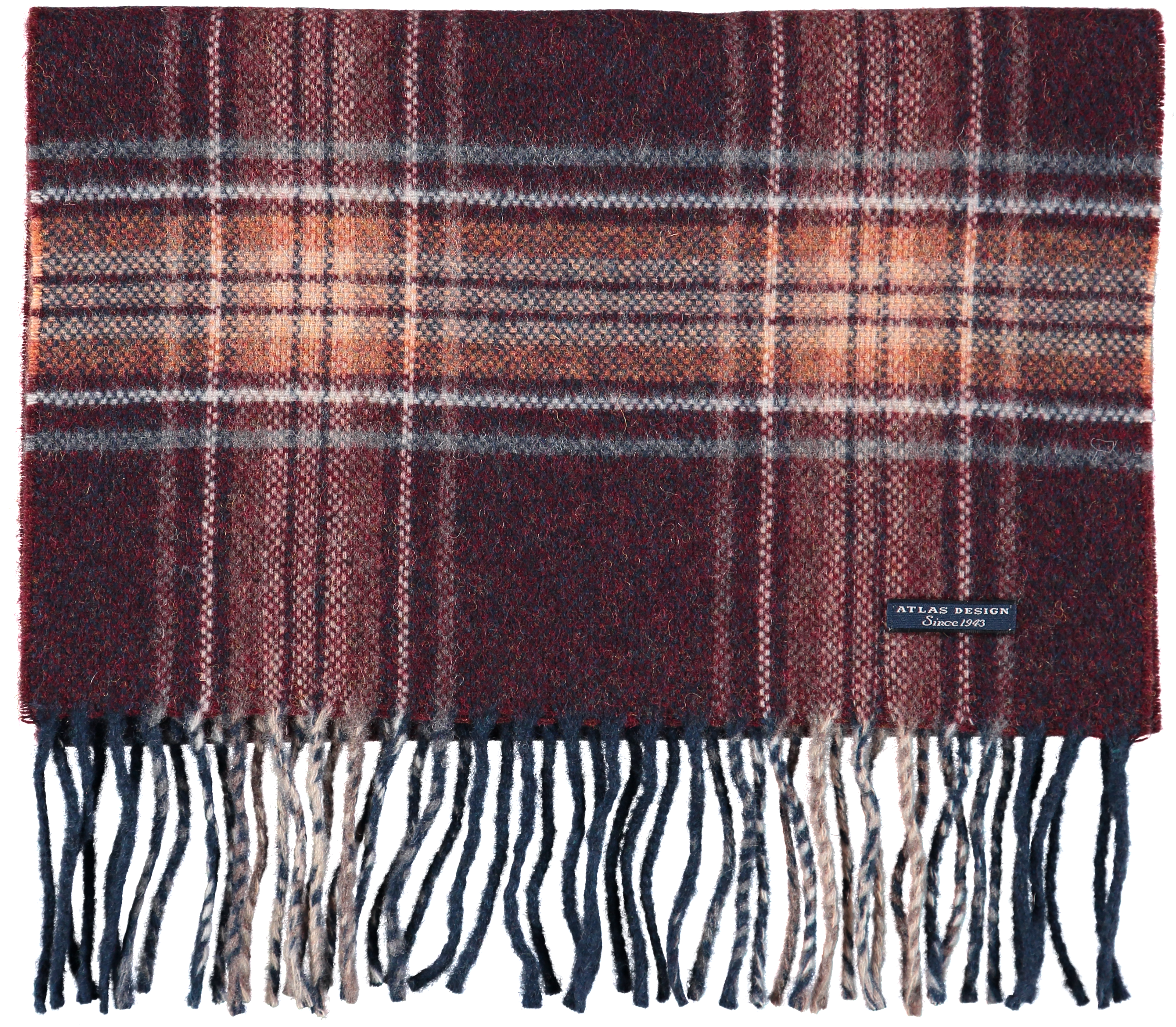 Halsduk Check Wine (3009x2628), Png Download