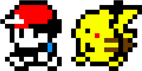 Wii U/3ds Eshop Charts For March 9th, - Pixel Pikachu And Ash (535x304), Png Download