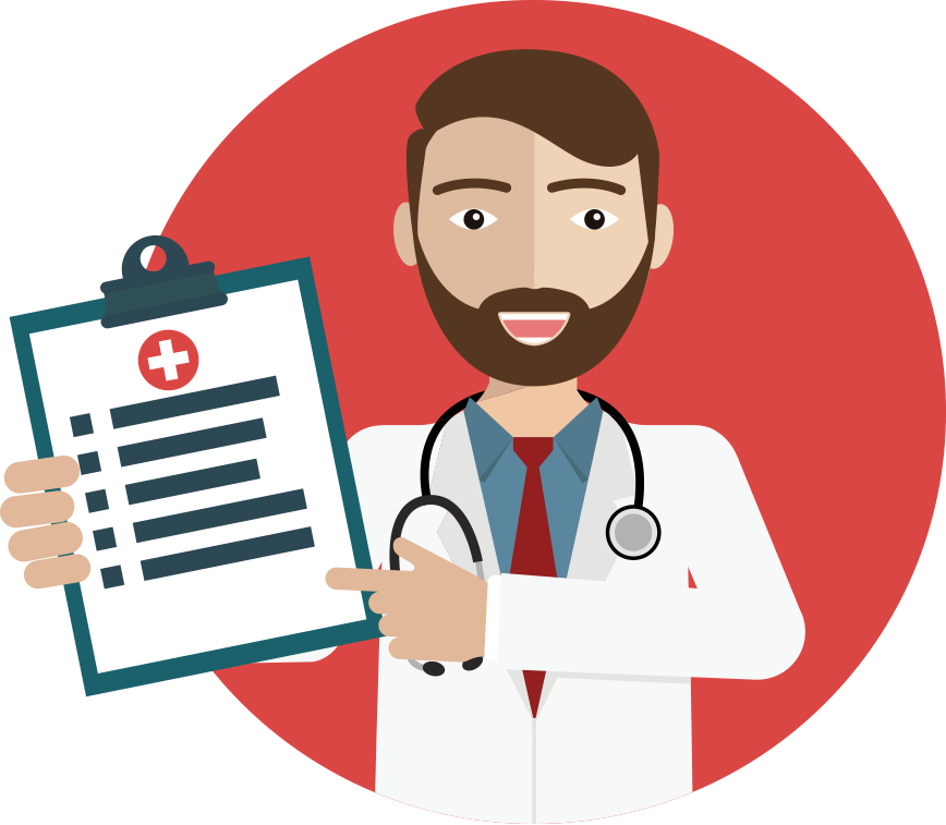 Disability Insurance For Medical Professionals - Cartoon Health Care Professional (868x757), Png Download