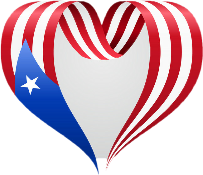 Bandera De Puerto Rico Corazon (651x562), Png Download