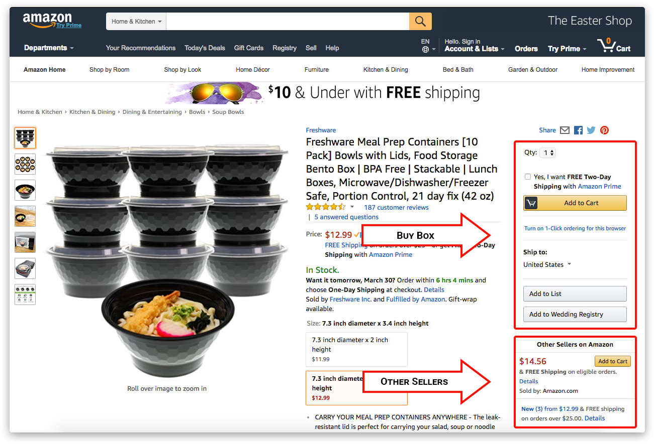 Buy Box Example - Bento Food Storage Containers By Freshware - Bento (1400x944), Png Download