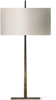 Porta Romana Tapering Harral Lamp, Small Burnt Silver - Lampshade (500x500), Png Download