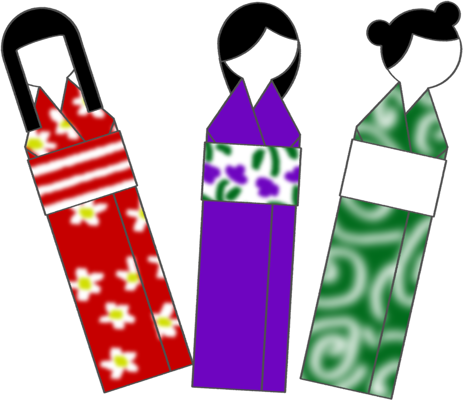 Japanese Doll Bookmarks - Printable Japan Paper Dolls (1100x825), Png Download