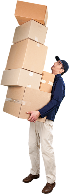 Delivery Guy Carrying A Lot Of Packages - Amazon.com (294x800), Png Download