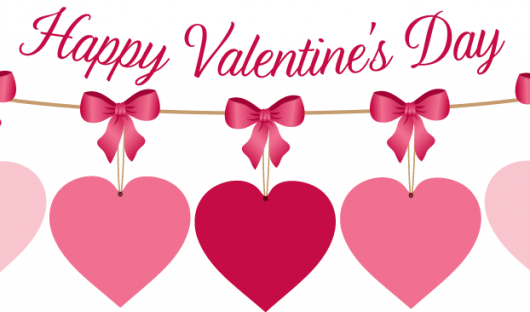 Happy Valentines Day Heart Banner - Happy Valentines Day 2018 (530x312), Png Download