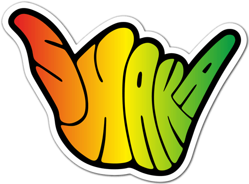 Car & Motorbike Stickers - Shaka Rasta (500x370), Png Download