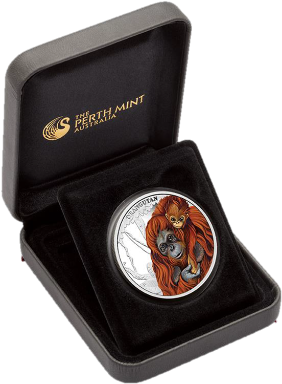 Tuvalu 2014 Mother Love Orangutan Proof Silver 1/2 - Thermopylae (556x756), Png Download