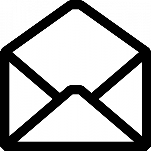 Correo - Black And White Icon Png (500x500), Png Download