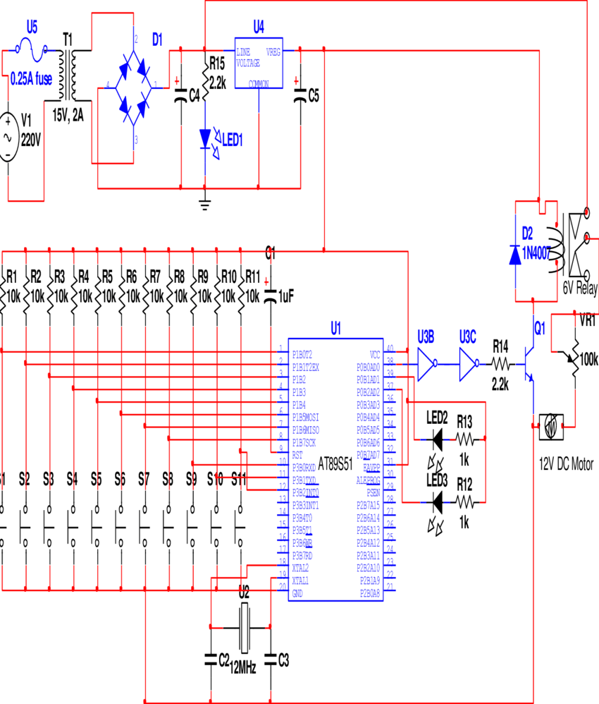 Complete Circuit Diagram Of An Automatic School Bell - School Bell (850x998), Png Download