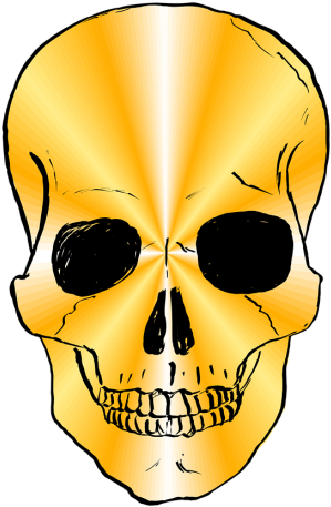 Caveira Dourada Png (500x704), Png Download