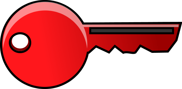 Key Gold Vector Clip Art - Key Clip Art Red (600x293), Png Download