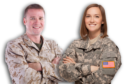 Man Woman Soldier - Military Man And Woman (504x340), Png Download