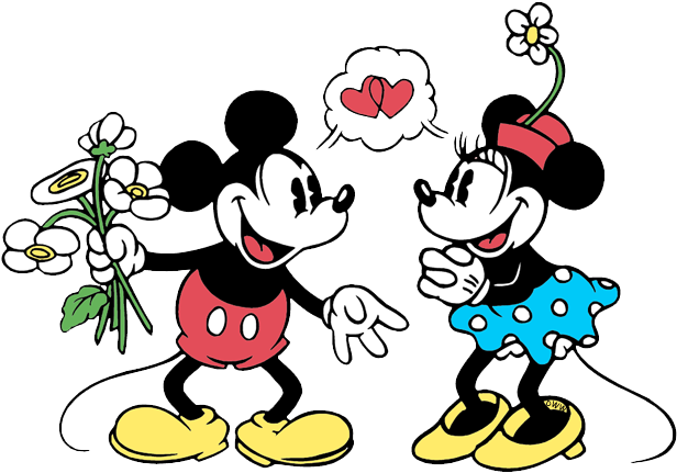 Classic Mickey And Minnie Mouse Clip Art - Steamboat Mickey And Minnie (626x459), Png Download