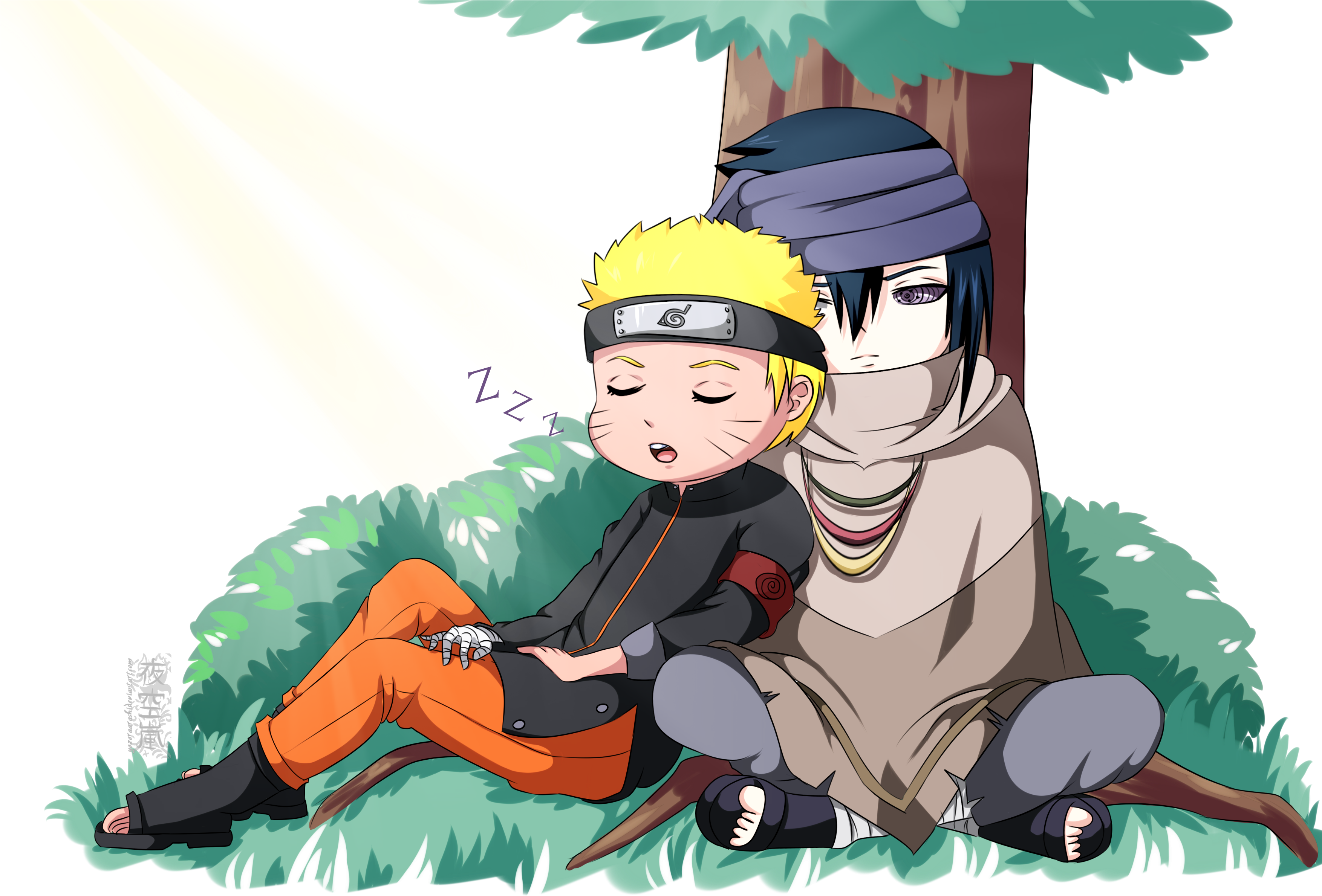 Naruto Uzumaki - Sasuke Uchiha (3507x2480), Png Download