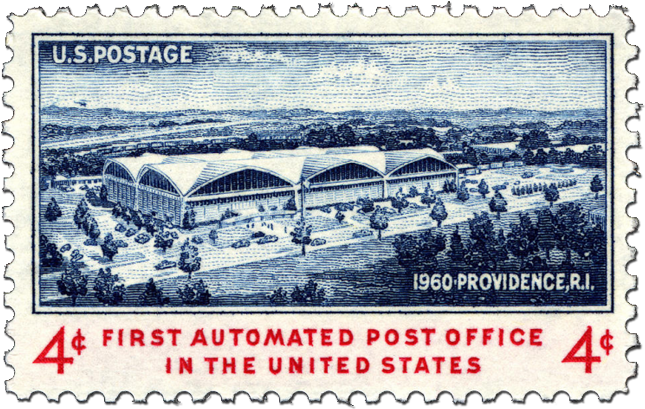 First Automated Post Office In The U - #1164 - 1960 4c First Automated Post Office U. S. Postage (720x540), Png Download