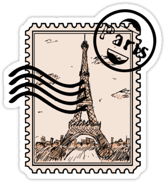 Go To Image - Paris Postage Stamp Png (375x360), Png Download