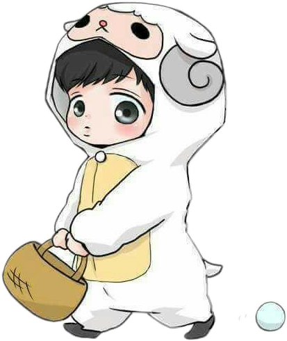 Kpop Chibi Cute Exo Lay - Lay Exo Chibi (413x490), Png Download