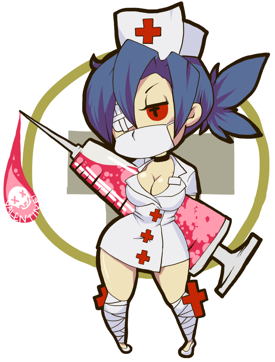 Chibivalentine - Skullgirls Valentine Chibi (900x1210), Png Download