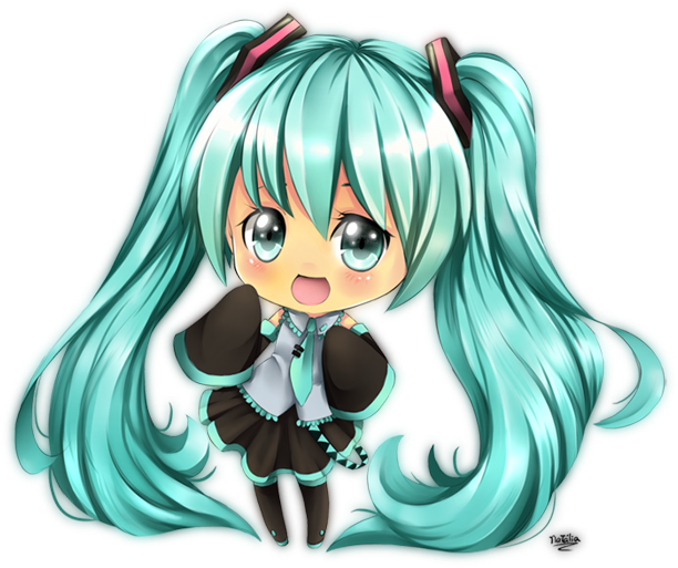 Hatsune Miku Clipart Cute Chibi - Chibi (700x666), Png Download