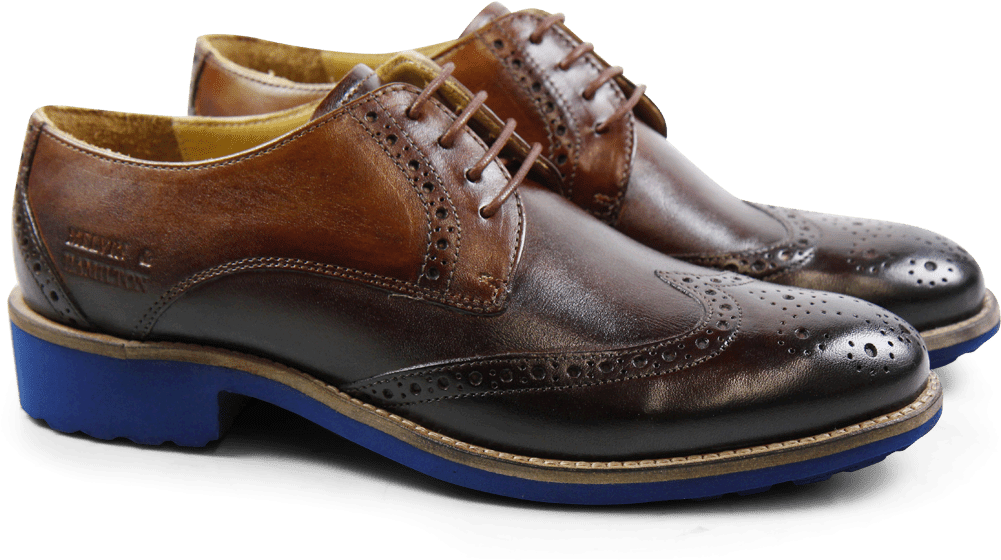 Derby Shoes Amelie 3 Crust Tan Blue Finish Wl Blue - Melvin & Hamilton Amelie Halbschuhe Gr. 37 Braun-kombi (1024x1024), Png Download