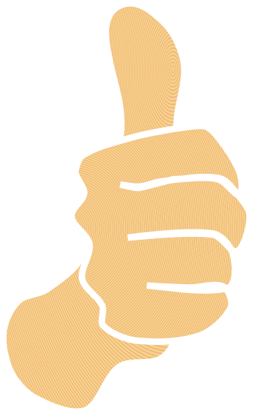 Thumbs Up, Modified Original With White Borders Svg (366x599), Png Download