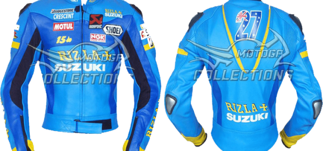 Casey Stoner Suzuki Rizla Leather Motorcycle Jackets - Casey Stoner Di Suzuki (640x300), Png Download