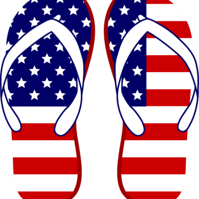 Fireworks Clipart American Star - Clipart American Flag Flip Flops (400x400), Png Download