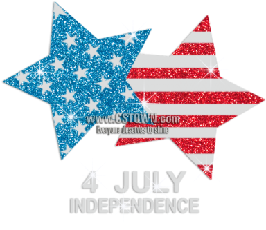Two Glittering American Flag Stars Iron On Rhinestone - Graphic Design (450x450), Png Download