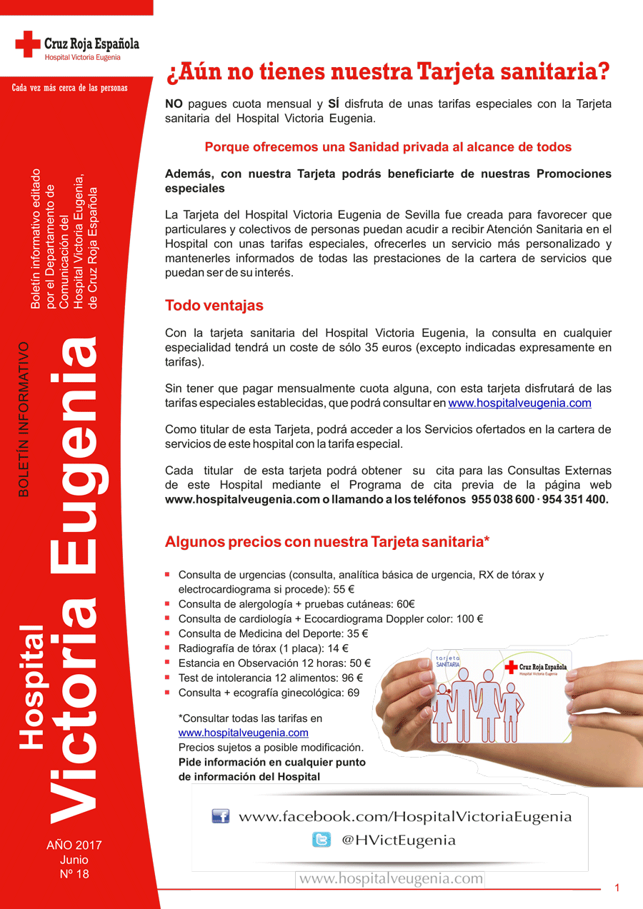 Portada Boletín Nº 18 Hospital Cruz Roja Sevilla Mayo - Hospital Victoria Eugenia (900x1273), Png Download