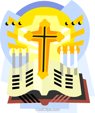 Religious Items, The Cross With Bible Royalty Free - Religion (407x480), Png Download