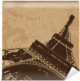 Vintage Eiffel Tower Vector Card Wall Mural • Pixers® - Eiffel Tower (400x400), Png Download