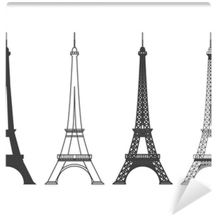 Eiffel Tower In Paris Vector Silhouette Wall Mural - Eiffel Tower Different Designs (400x400), Png Download