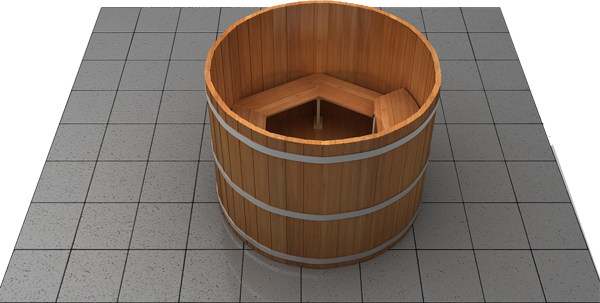 Large Tub - 4 Person Wood Hot Tub (600x303), Png Download