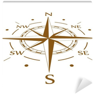 Stickalz Llc Angled Compass Nautical Black Vinyl Sticker (400x400), Png Download